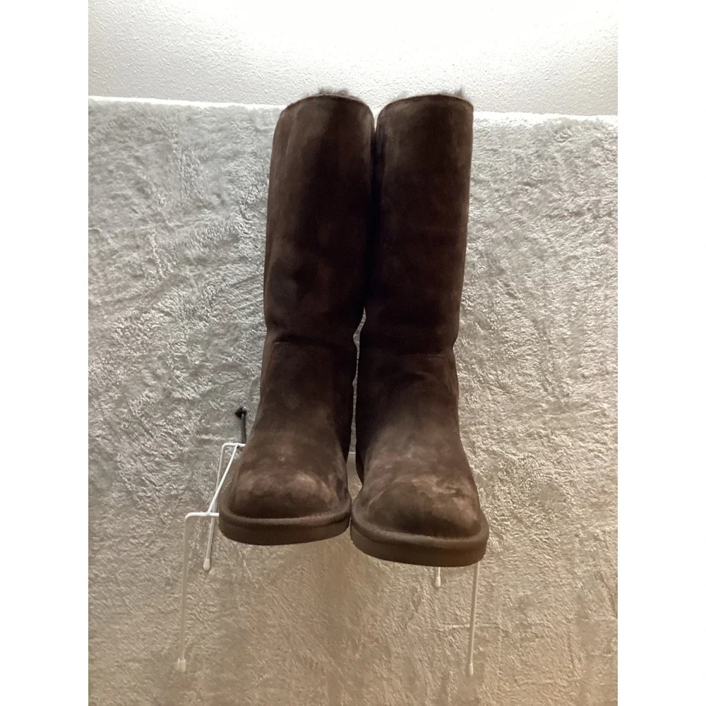 UGG Tall Suede Lace Up Back Boots Chocolate Brown Women's Size‎ 7